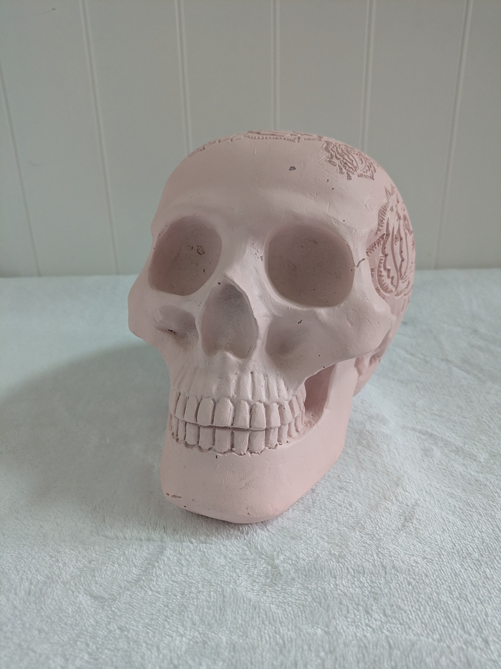 Decorative Pink Skull Art Sculpture - Home Art